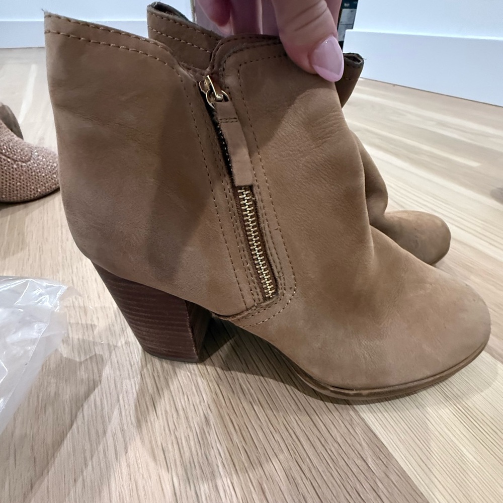 Aldo Brown Ankle Booties with Gold Zipper